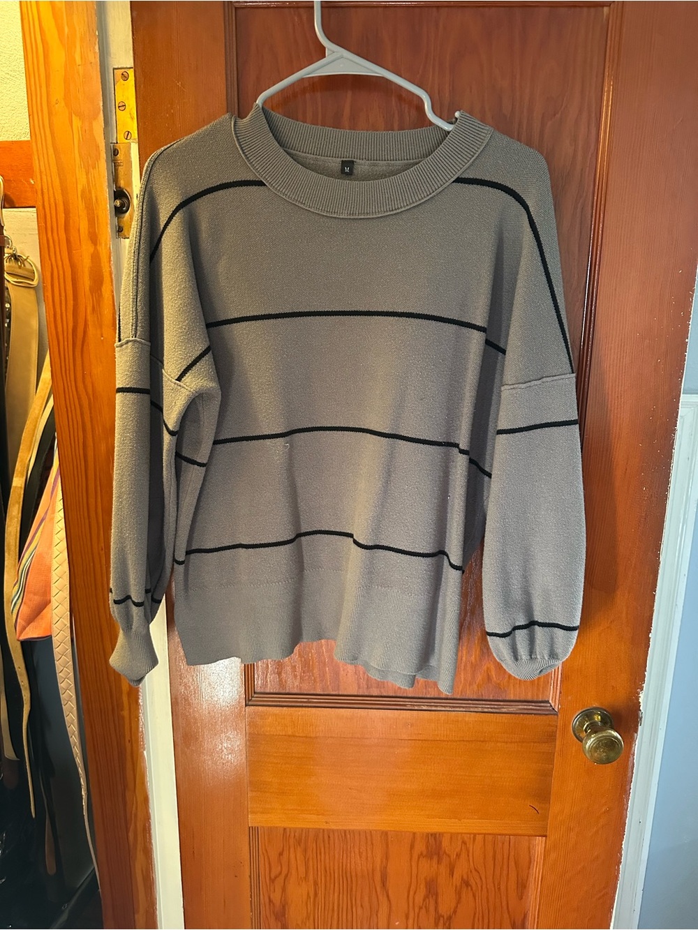 Womens Stripe Crewneck Sweater